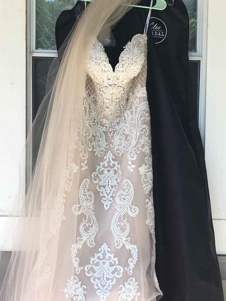 moscato dress w/ oyster veil