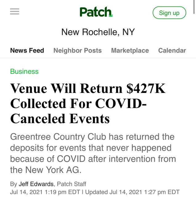 Refunds due to covid 1