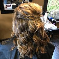 rough draft of hair will have MORE curls and my Blinged out comb 