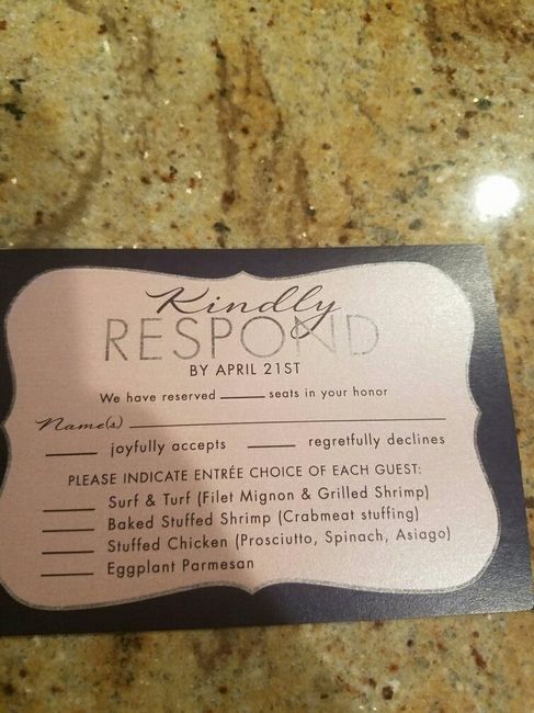 Show me your RSVP cards!