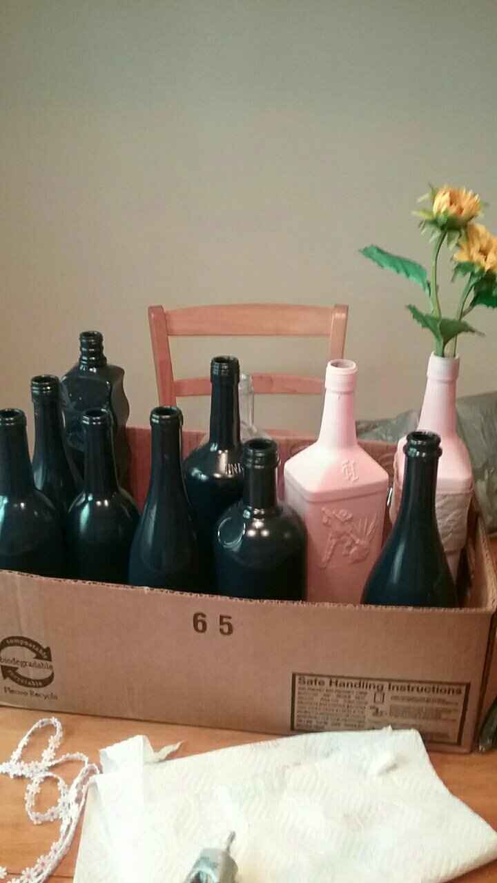 Center pieces, bouqet toss, champaign glasses, and ring box. - 5