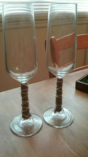 Center pieces, bouqet toss, champaign glasses, and ring box. - 2