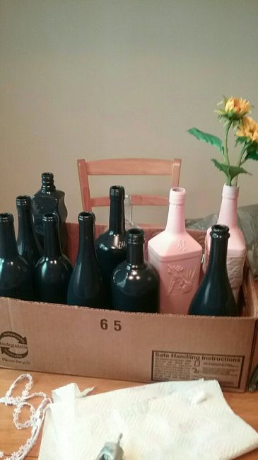 Center pieces, bouqet toss, champaign glasses, and ring box. - 5