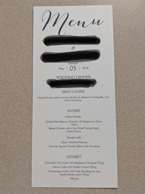 Wedding food menu cards 8
