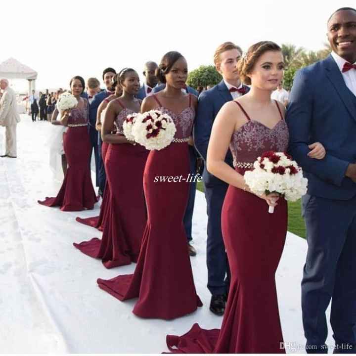 Marsala and Navy Blue