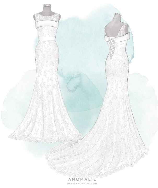 Final Sketch of Wedding Dress 