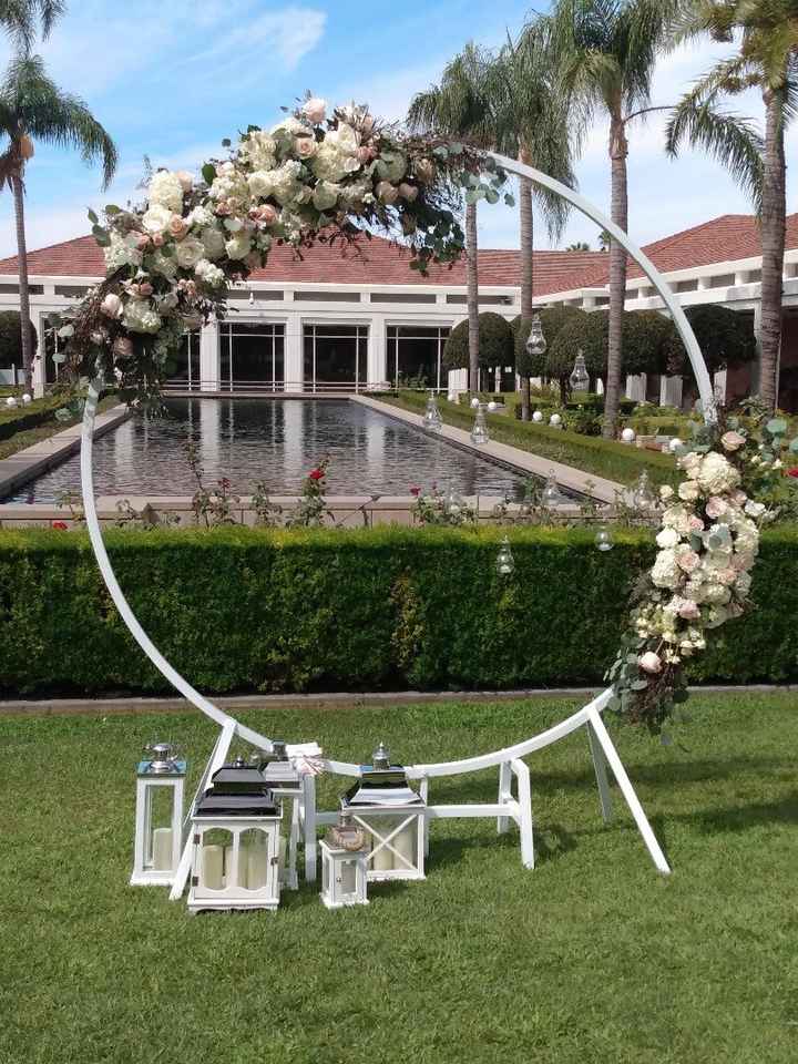 Ceremony Arch and Reflecting Pool Backdrop