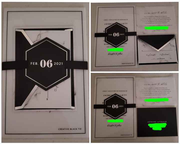 Our Marble Acrylic Invites Arrived!!! - 2