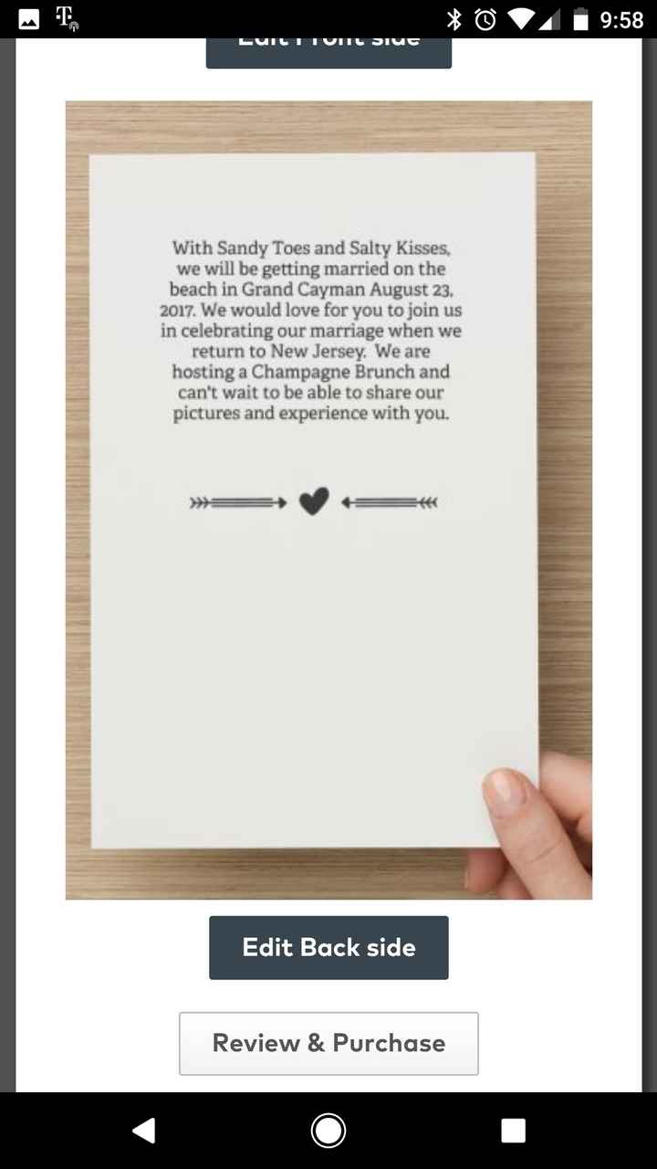 Wording for Reception after DW