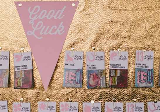 Lottery ticket favors with escort cards?
