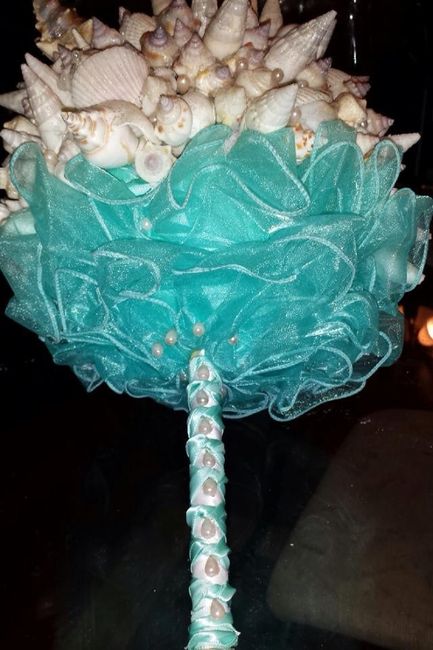 DIY seashell bouquet complete!