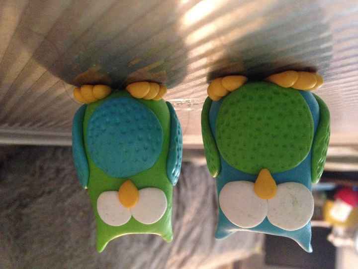 Made my cake toppers this morning - cute lil' owls!