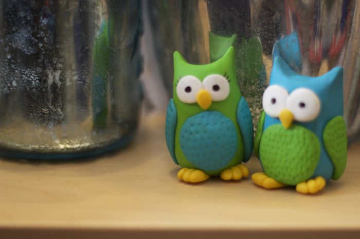 Made my cake toppers this morning - cute lil' owls!