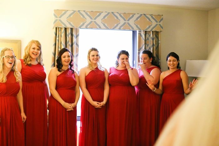 First look with Bridesmaids