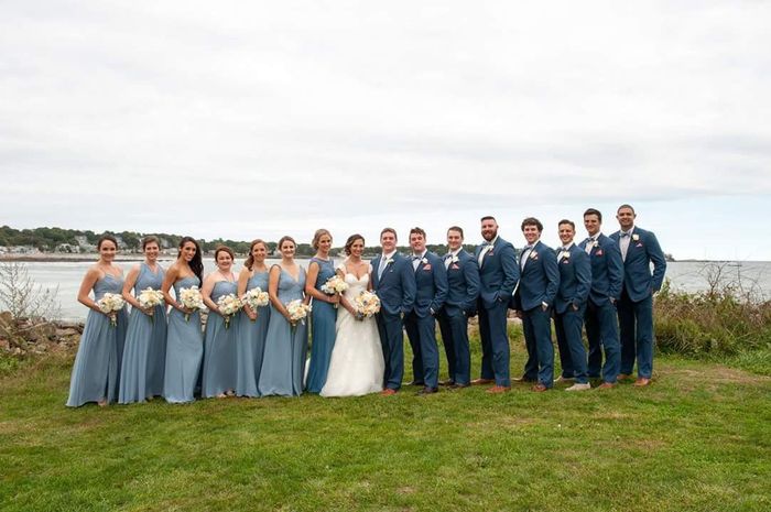 Coordinating suits to blue bridesmaid dress 5