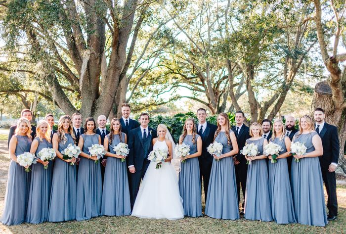 Coordinating suits to blue bridesmaid dress 6