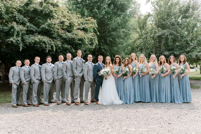 Coordinating suits to blue bridesmaid dress 7