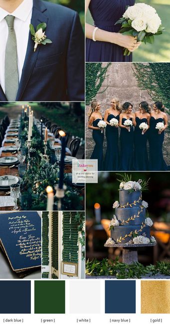 Help with navy, dusty blue, and hunter green wedding colors? | Weddings ...