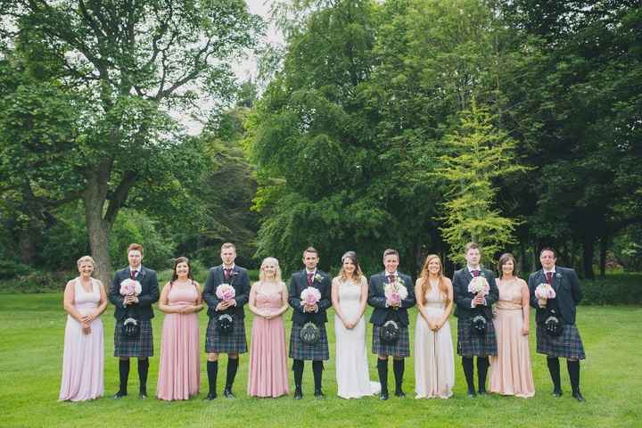 blush bridesmaid dress with kilts 
