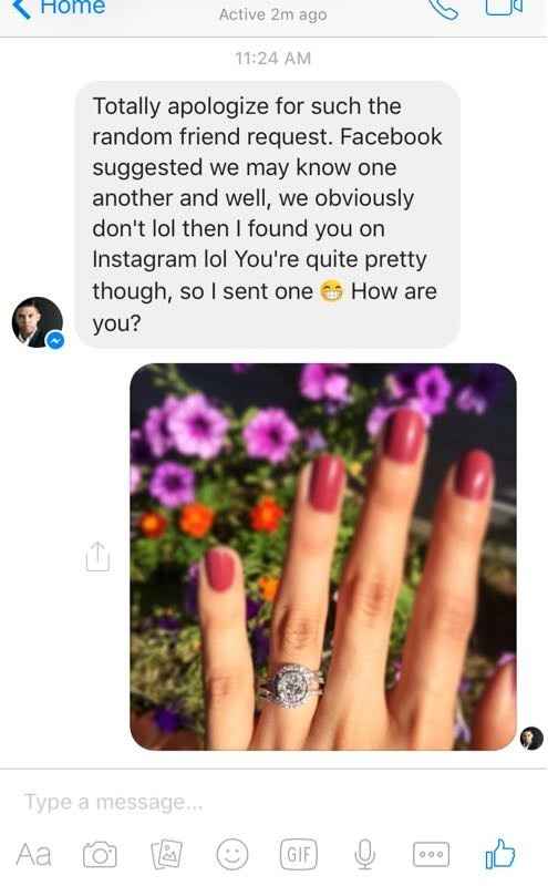 "Sorry I'm happily engaged!"