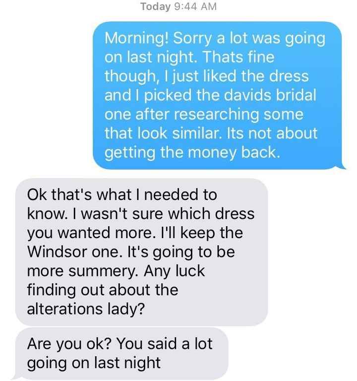 Bridesmaids dress "drama"
