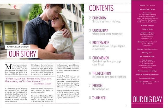 Magazine Wedding Programs