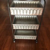 this is the cart the venue has to store our smores stuff on.  we'll see what fits! Might use a barre