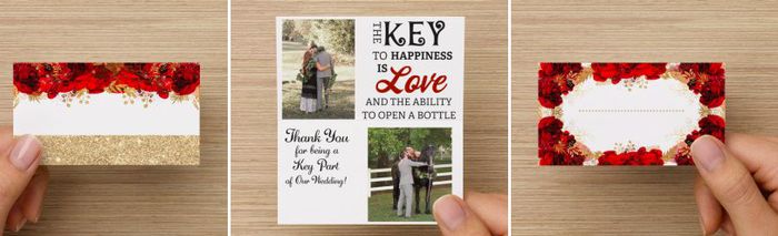 Place cards for the Bottle Openers