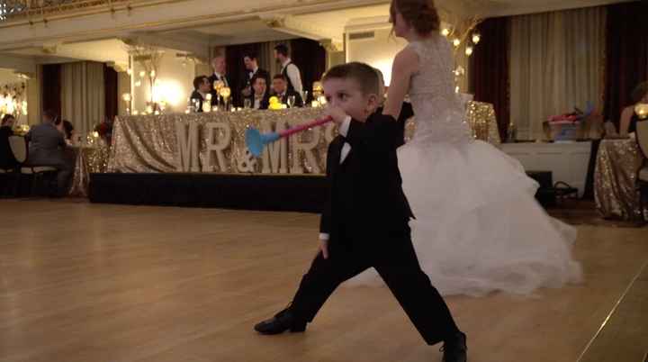 Nephews dancing during dinner