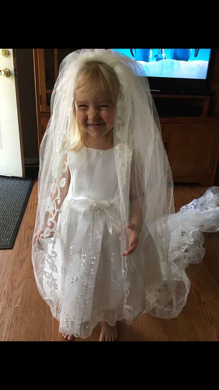 My flower girl said yes to the dress!