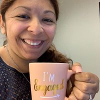 me and engaged coffee cup