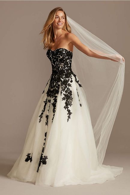Show me dark lace over nude/ivory dress options - 3