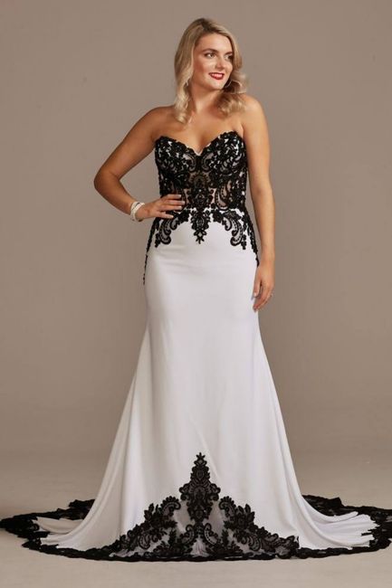 Show me dark lace over nude/ivory dress options - 4