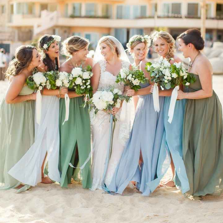 Different shades of blue bridesmaid outlet dresses