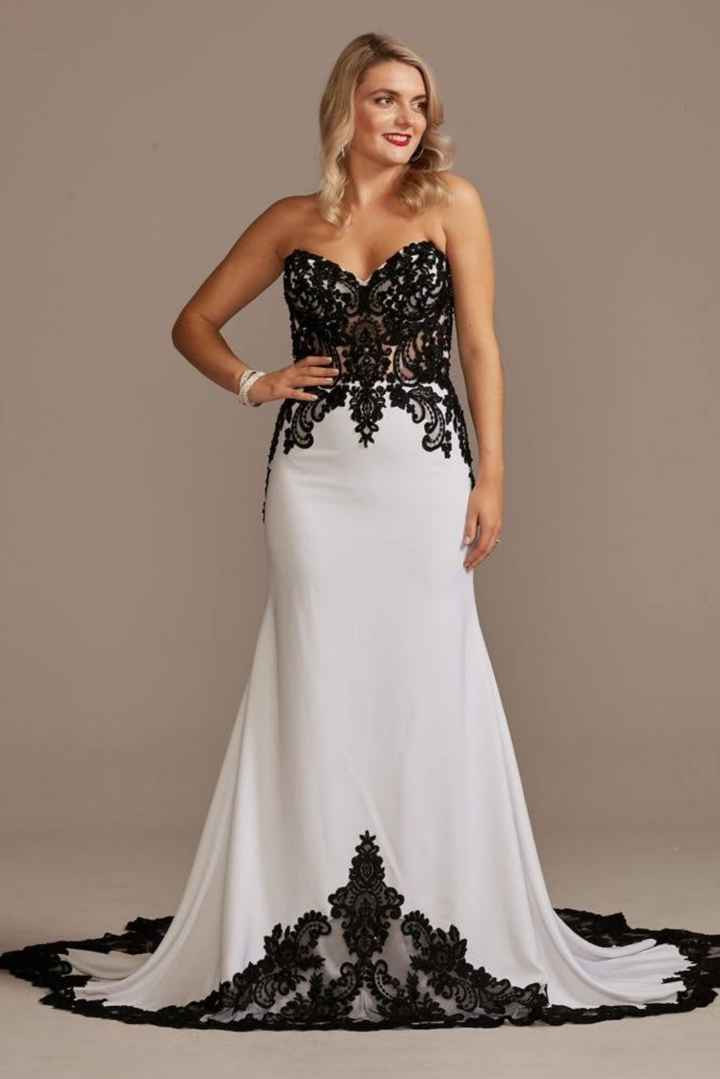 Show me dark lace over nude/ivory dress options - 4