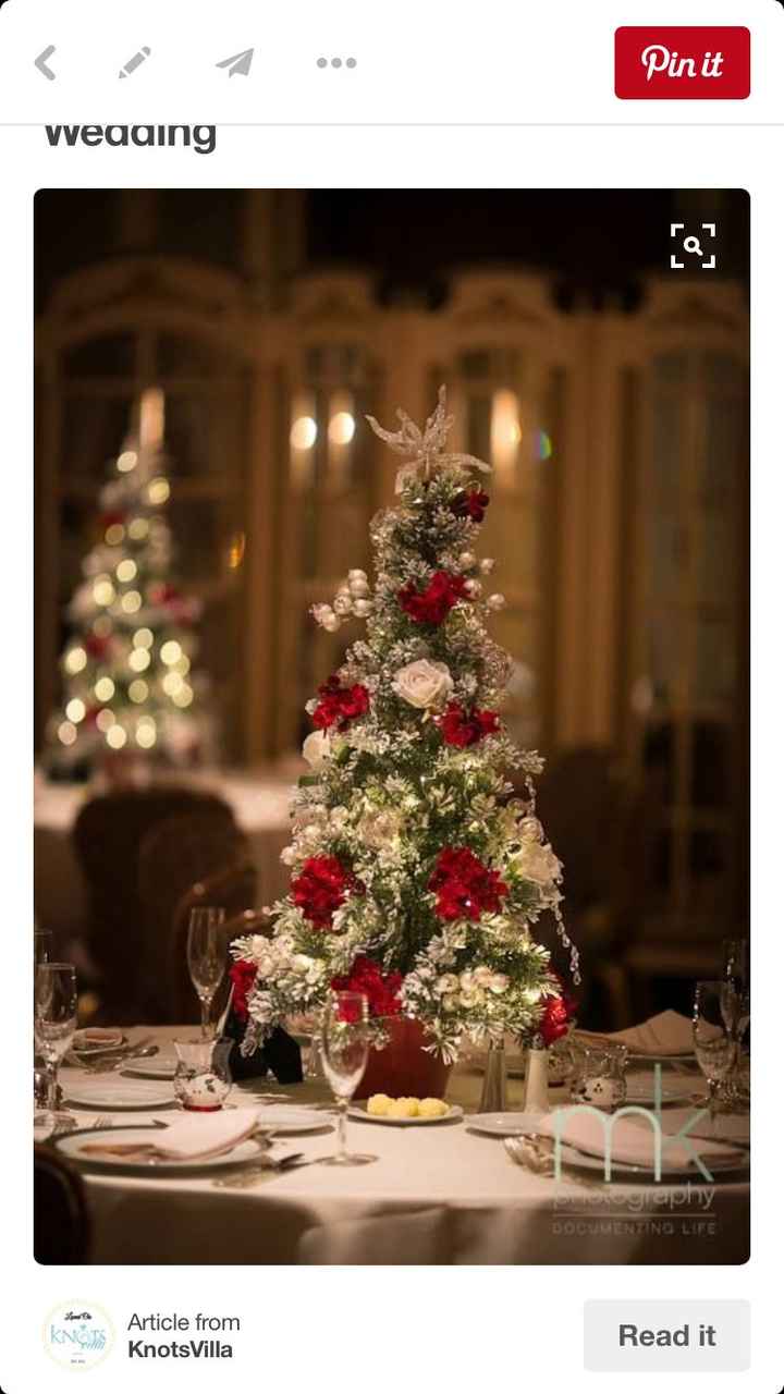 December wedding centerpiece