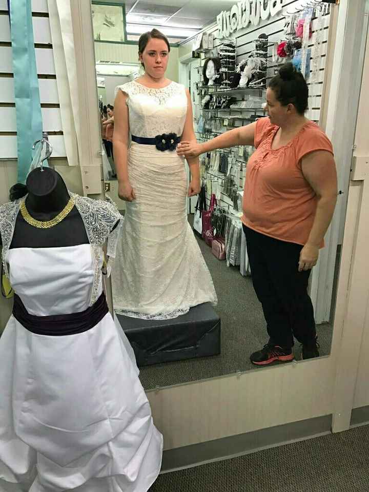 Lace wedding dress. Chiffon bridesmaid dress?