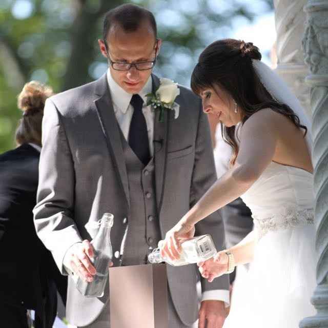 Unity sand ceremony during wedding