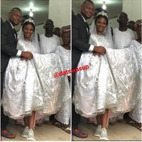 Girl from nigeria wearing tennis sneakers on her wedding