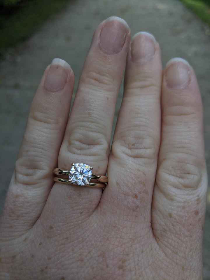 Please show me your non-diamond engagement/wedding ring - 1