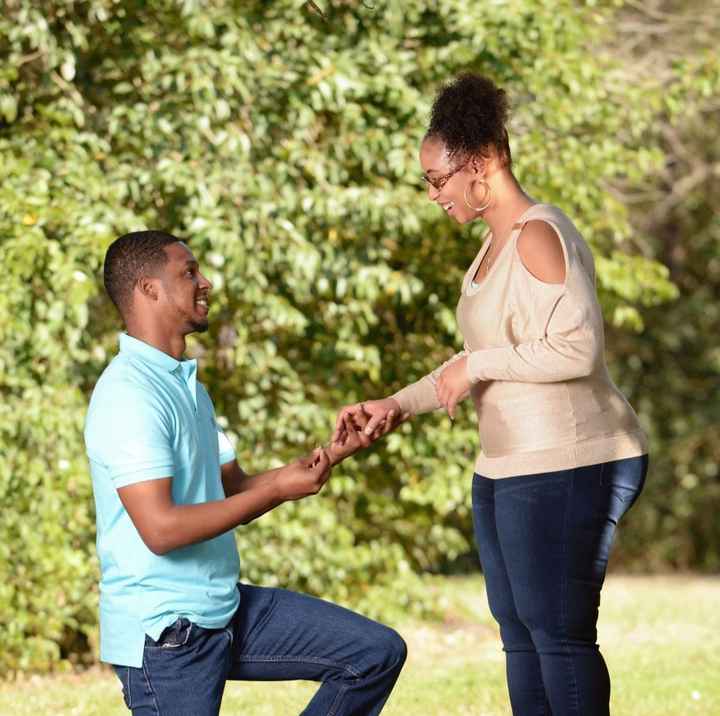 Post a photo of your fiance proposing!