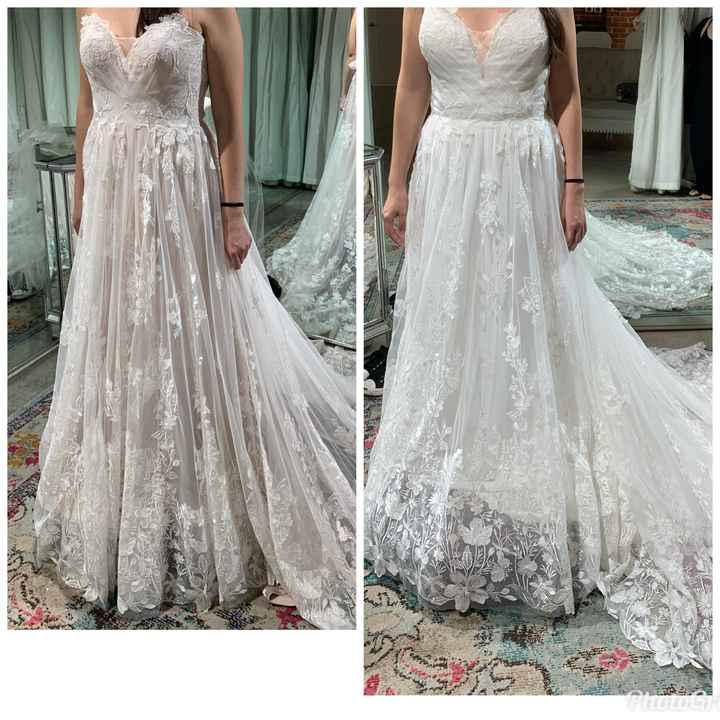 Ivory/mocha wedding dress 1