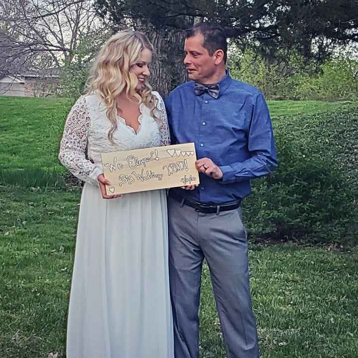 Eloping Tomorrow! June Wedding Most Likely Postponed. Wording for Sign? - 1