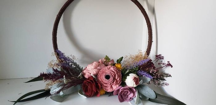 My wood flower hoop bouquets! - 1