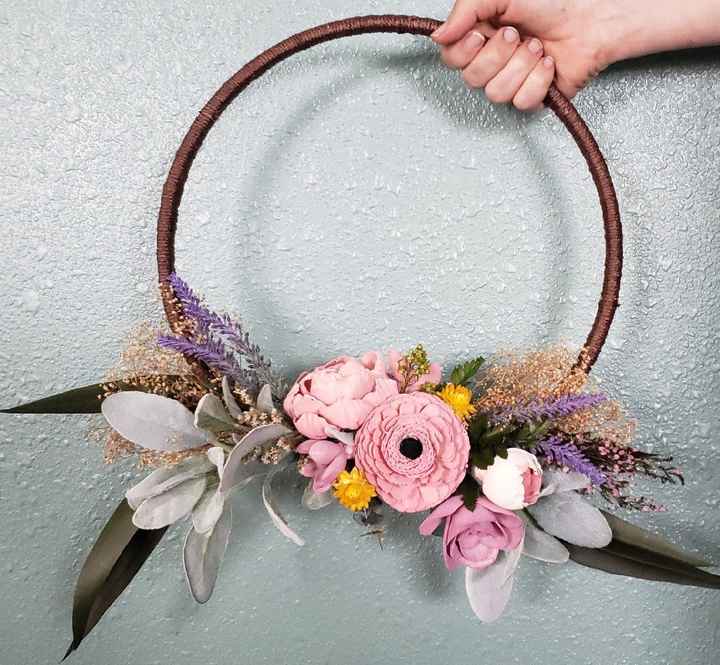 My wood flower hoop bouquets! - 1