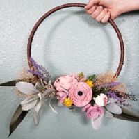 My wood flower hoop bouquets! - 1