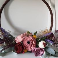 My wood flower hoop bouquets! - 1