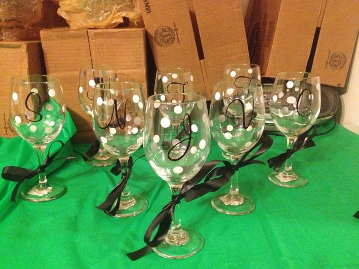 I made my BM's custom wine glasses! Check them out (pics)