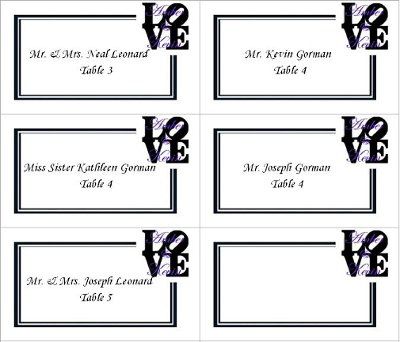 UPDATE DIY place cards w/pics