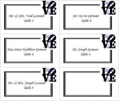 UPDATE DIY place cards w/pics